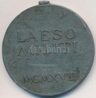 1918. "Laeso Militi" - Sebesültek Érme cink kitüntetés mellszalag nélkül, szign.: R. Plach...