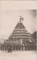 1928 Unknown city, Human pyramid of Krusevac Sokol organization, photo