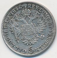 Ausztria 1846A 5Kr Ag I. Ferdinánd T:2/2- Austria 1846A 5 Kreuzer Ag Ferdinand I C:aXF