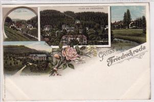 Friedrichroda mit Hotel Braun Litho