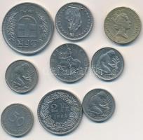 NSZK/Svájc/Nagy-Britannia/Ausztria 9db vegyes fémpénz T:2 GFR/Switzerland/Great Britain/Austria 9pcs of coins C:XF