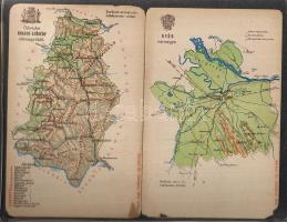 60 db vegyes minőségű vármegye térképeket ábrázoló szines litho képeslap, benne kevés másodpéldány