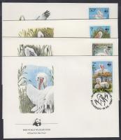 WWF: Pelikánok sor + 4 db FDC és CM WWF: Pelicans set + 4 FDC and CM