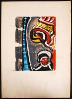 Gábor jelzéssel: Arcok. Vegyes technika, papír, jelzett, 28×18 cm