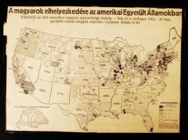 1936 A magyarok elhelyezkedése az Amerikai Egyesült Államokban, 21×29 cm