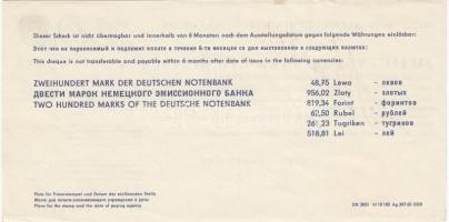 NDK DN "Deutsche Notenbank" 200M utazási csekk "MUSTER" T:II (hajtatlan)
GDR ND ...