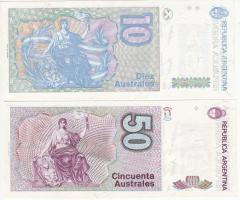 Argentina 1985-1989. 10A + 1986-1989. 50A T:I
Argentina 1985-1989. 10 Australes + 1986-1989. 50 Aust...