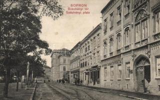 Sopron, Széchenyi tér, Takarékpénztár, Blum Nathán és Fia kiadása (fa)