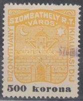 1922 Szombathely 500K helyi illetékbélyeg