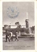 1938 Plzen, Jubilejní vystava / anniversary expo, fountain, So. Stpl (EB)