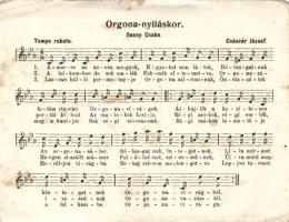 &#039;Orgona nyíláskor&#039; / &#039;Lilac blooming&#039; Sassy Csaba, Hungarian song, sheet music (b)