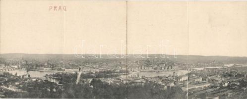 Praha, Prag; 6-tile panoramacard (bent til broken)