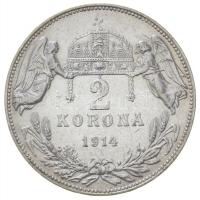 1914KB 2K Ag "Ferenc József" T:2,2-
Hungary 1914. 2 Korona Ag "Franz Joseph" Kre...