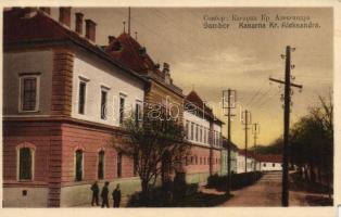 Zombor, Sombor; Kasarna Kr. Alexandra / Alexander military barracks, 'vissza' So. Stpl (EM)