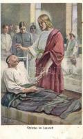 Christus im Lazarett / Jesus Christ in the hospital, WWI K.u.K. soldiers, Rotes Kreuz Kriegsfürsorgeamt Nr. 152.