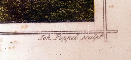 cca 1850 Ludwig Rohbock (1820-1883)- Joh Poppel: Esztergom. Gran. Színezett acélmetszet, jelzett, fo...