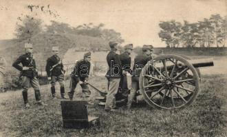 WWI soldiers with tank (small tear)