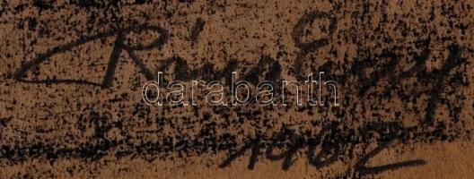 Róna Emy (1904-1988): Női fej. Szén, papír, jelzett, 29×21 cm