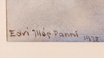 Edvi Illés Panni (1897-1978): Virágcsendélet. Akvarell, papír, jelzett, üvegezett keretben, 62×46 cm