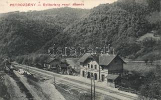 Boli-Barlang, vasútállomás; kiadja Grausam Károly / railway station