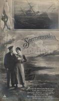 'Seemannslos' / 'Asleep in the Deep' German sailor song, flag, sank warship (EK)