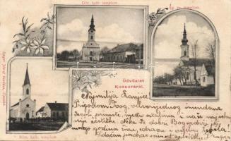 Kucora, Kuczura; Templomok; Singer József kiadása / churches, floral