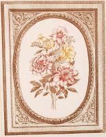 Molnár Gabriella (1940-): Csokor. Színezett rézkarc, papír, jelzett, üvegezett keretben 28×22 cm