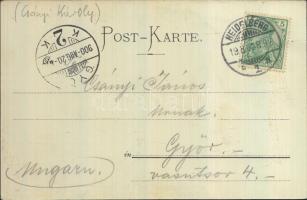 Heidelberg, Scheffelhaus, Schloss / hotel, castle, floral (Csányi Károly építész,  művészettörténész...