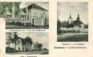 Csíkszentsimon, Roman catholic church and school, railway station