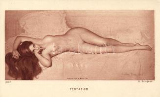 Tentation, erotic art postcard s: Gustave Brisgand