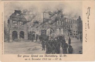1902 Malbork, Marienburg; der grosse Brand / great fire (EK)
