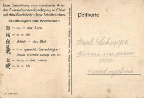 Eine Darstellung von mancherlei Arten der Evangeliumsverkündigung in China mit chin. Wortbildern, bz...