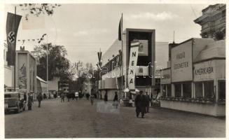 1938 Budapest, Nemzetközi vásár, Honi faipar, Magyar Királyi Dohányjövedék, Rádió üzenetek, Szigetközy boltja (ragasztónyom)