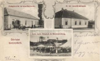 Ipolynyék, Gyógyszertár, Csendőrlaktanya, Katolikus templom / pharmacy, gendarmerie, church