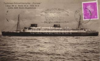 SS Turbinen-Schnelldampfer Europa, Helgoland advertisement