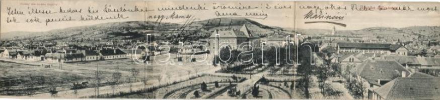 Szekszárd, 3 részes panorámalap; Fischhof Mór kiadása / panoramacard