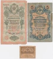 Oroszország 1912-1917. 5R + 10R szign.: Shipov + 1917. 20R T:III,IV Russia 1912-1927. 5 Rubles + 10 Rubles sign.: Shipov + 1917. 20 Rubles C:F,G