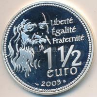 Franciaország 2003. 1-1/2€ Ag "Mona Lisa" T:PP
France 2003. 1-1/2 Euro Ag &qu...