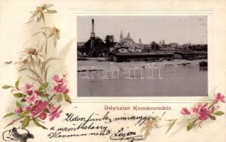 Komárom, floral litho; Spitzer Sándor kiadása