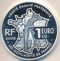 Franciaország 2002. 1-1/2€ Ag "Francia nevezetességek" T:PP
France 2002. 1-1...