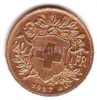 Svájc 1927. 20Fr Au 6,45g T:2