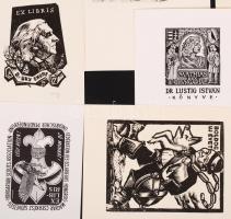 cca 1930-1970 30 db ex libris (18 db jelzett), közte: Bordás Ferenc, Fery Antal, Füle Mihály, Menyhá...