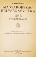 1. pótfüzet Magyarország helységnévtára 1937. évi kiadásához. Szerkeszti és kiadja: A Magyar Kir. Kö...