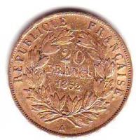 Franciaország/II.Császárság/III.Napóleon 1852A 20Fr Au 6,45g T:2