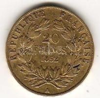 Franciaország/II.Császárság/III.Napóleon 1852A 20Fr Au 6,45g T:2