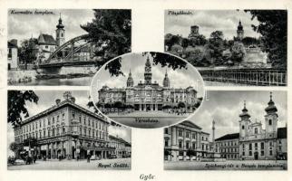 Győr, Karmelita templom, Püspökvár, Royal szálló, Bencés templom, Városháza (EK)