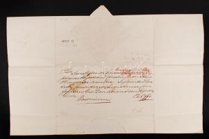 1841 Buda, Magyar Helytartótanács által küldött latin nyelvű Ex offo levél Pozsonyba szárazpecséttel