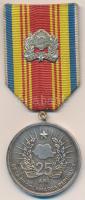 Románia 1972. "A köztársaság kikiáltásának 25. évfordulója" ezüstözött fém emlékérem mellszalagon T:2  Romania 1972. "Medal for the 25th Anniversary of Proclamation of the Republic" silver plated metal medal with ribbon C:XF