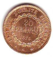Franciaország/Modern Köztársaság 1875A 20Fr Au 6,45g T:2