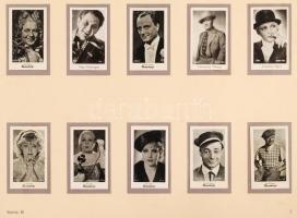 cca 1920-1940 Népszerű színészek gyűjtőmappa, magyarok is, sok érdekes fekete-fehér fotóval. Leírás németül, borító kicsit megviselt állapotban, 23x31 cm